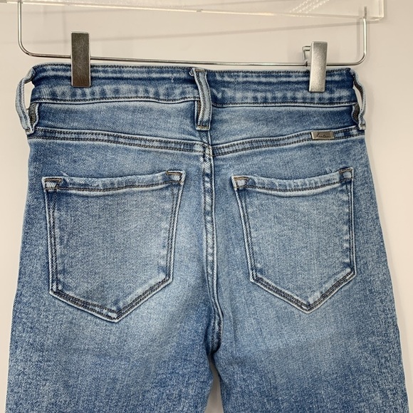 KanCan Estilo skinny ankle cropped jeans distressed raw hem shredded knee 25 3 - Picture 4 of 7